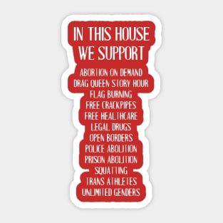 In This House We Support Abortion On Demand... Sticker